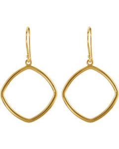 Precious Metal Fashion Earrings 14K Yellow Gold 21X21 Pair  Metal Fashion Earrings