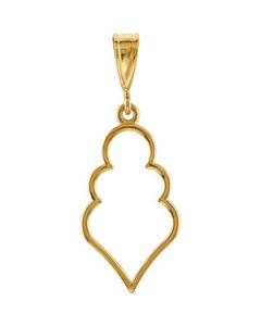 Precious Metal Fashion Pendant 14K Yellow Gold 19X11 Mm  Metal Fashion Pendant