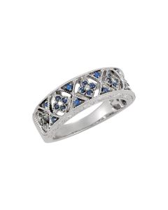 Genuine Blue Sapphire & Diamond Ring