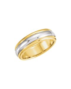18kt Yellow & Platinum 6mm Comfort-Fit Band Size 10
