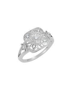 Sterling Silver .05 CTW Diamond Ring Size 8