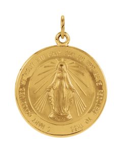14kt Yellow 20.5mm Miraculous Medal