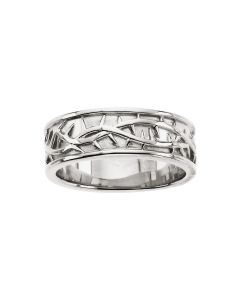 Sterling Silver Thorn Design Band