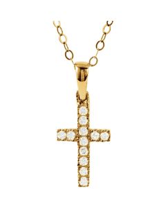 14kt Yellow Cubic Zirconia Cross 15