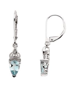 Aquamarine & Diamond Earrings