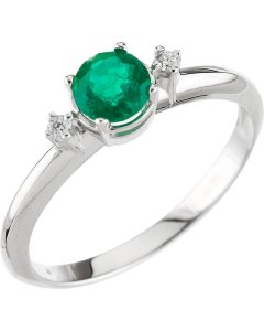 Genuine Emerald & Diamond Ring