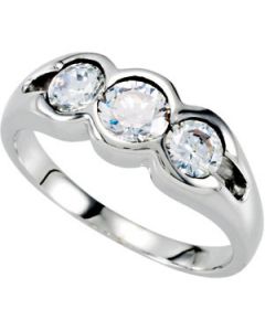 3-Stone Anniversary Ring Mounting Sterling Silver  Three Stone Anniversary Band