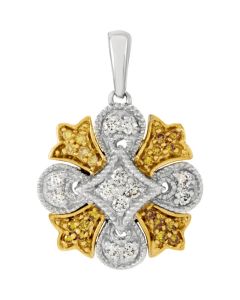 14kt White & Yellow 1/4 CTW Diamond Pendant