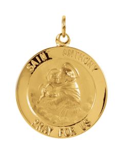 14kt Yellow 22mm St. Anthony Medal