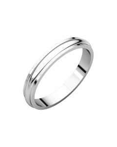 14kt White 3mm Half Round Edge Band