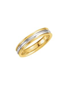 18kt Yellow & Platinum 4mm Comfort-Fit Band Size 12