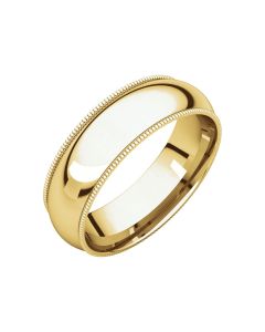 14kt Yellow 6mm Comfort Fit Milgrain Band