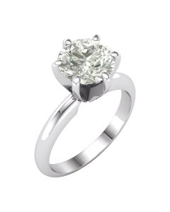 14kt White 8mm Round Created Moissanite Solitaire Ring