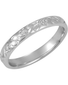 Design Band 14K White Gold Size 08.00