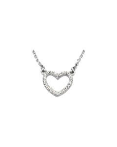 14kt White 1/8 CTW Diamond Petite Heart 16