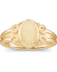 Metal Fashion Signet Ring 14K Yellow Gold Ladies