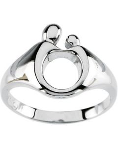 Mother & Child Ring 14K White Gold 