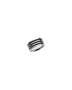 Ladies Sterling Silver and Rubber Fashion Ring