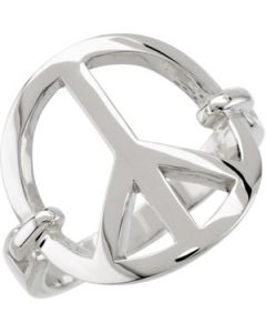 Peace Sign Ring Sterling Silver  