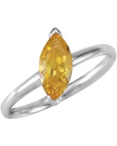 Stackable Fashion Marquise Citrine Cz Bezel Set Ring Sterling Silver  Size 09.00 Ster Stackable Fashion Marquis Citrine Cz Ring