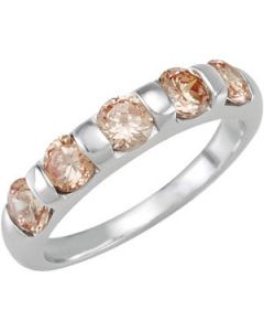 Stackable Fashion Ring With Champagne Cz Sterling Silver  Size 09.00 Stackable Fashion Ring With Cz