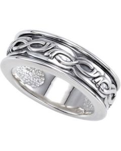 Decorative Metal Fashion Ring Sterling Silver  
