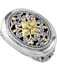 Sterling Silver Fashion Ring W/18Ky Accents Sterling Silver & 18K Yellow Gold Ring Sterling Silver Fashion Ring W/18Ky Accents