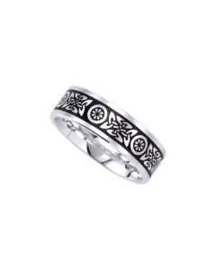 14kt White 7mm Comfort-Fit Enamel Band Size 7