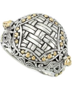 Fashion Ring With 18Kt Accents Sterling Silver & 18K Yellow Gold Size 07.00 Fashion Ring With 18Kt Accents