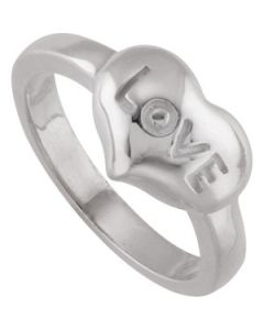 Heart Love Fashion Ring Sterling Silver  Size 9