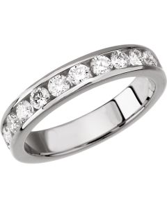 14kt White 3/4 CTW Diamond 11 Stone Anniversary Band Size 7
