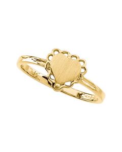 Heart Signet Ring 14K Yellow Gold Ring