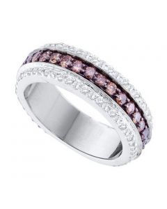 1.43CTW COGNAC DIAMOND FASHION BAND 14K White-gold