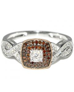 Coganc and White Diamond Engagement Ring 0.25ct 10K White gold