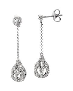 14kt White 1 CTW Diamond Openwork Earrings