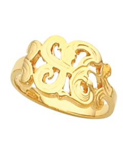 Initial Ring 14K Yellow Gold L