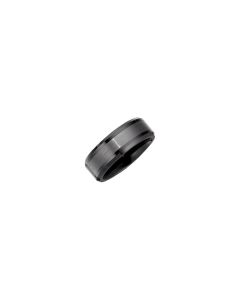 Ceramic & Tungsten 8mm  Beveled Band 