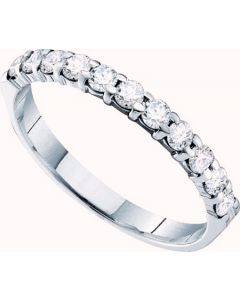 DIAMOND WEDDING BAND RING 14K WHITE GOLD 0.15CT 15 ROUND DIAMOND 1.5MM Sz 5 -9