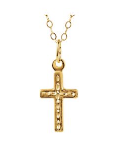 14kt Yellow Cross 15