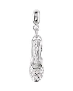 Sterling Silver Crystal Stiletto Heel Shoe Dangle