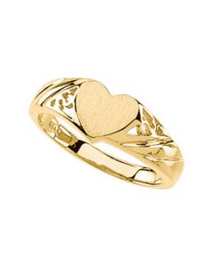 Signet Heart Ring 14K Yellow Gold Ring