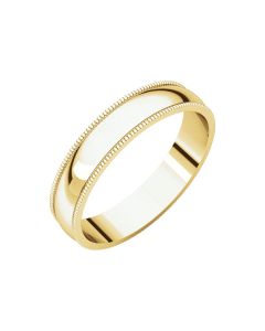 14kt Yellow 4mm Light Milgrain Band
