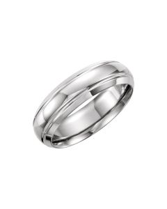 Platinum 6mm Grooved Band Size 11