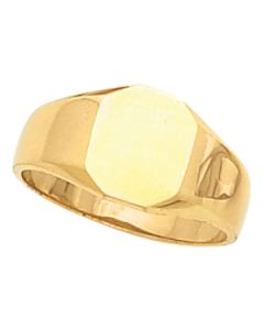 Octagon Signet Ring 14K Yellow Gold 11.00X09.00 Mm