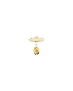14kt Yellow 12x8mm Miraculous Medal Baptismal Brooch