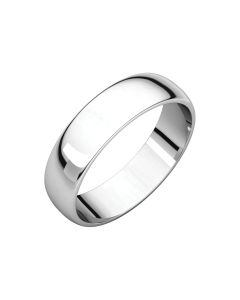 14kt White 5mm Half Round Light Band