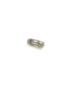 14kt White & Yellow 6mm Comfort-Fit Band Size 7