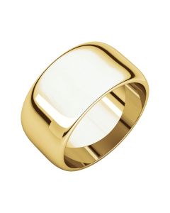 14kt Yellow 10mm Half Round Band