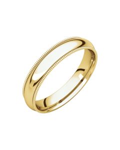 10kt Yellow 4mm Comfort Fit Milgrain Band