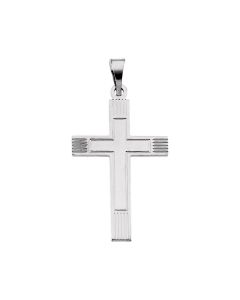 14kt White 18X12mm Cross Pendant